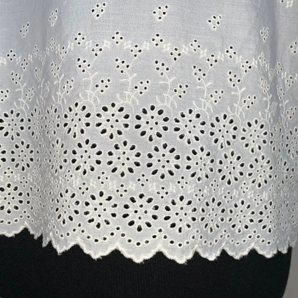 J.Crew Sz 8 Eyelet White Womens Long sleeve shirt